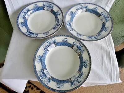 Buy Set Of 3 Colonial Pottery F. Winkle Old Nankin (Undecorated) Rimmed Soup Bowl  • 26.50£