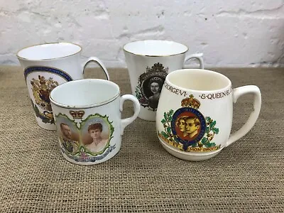 Buy 4 X Vintage Antique Royal Commemorative Pottery China Mugs • 15£