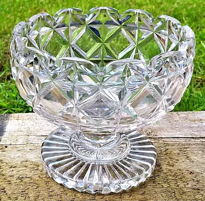 Buy ANTIQUE ANGLO IRISH CUT CRYSTAL GLASS FOOTED BOWL  C.1880 WATERFORD CUTTING. • 49£