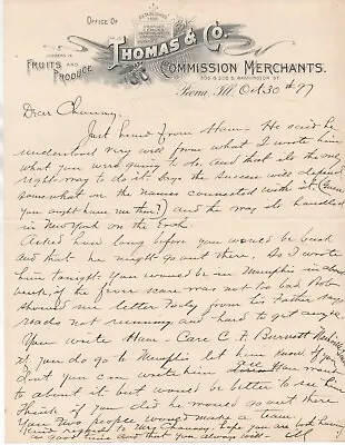 Buy 1897 Letterhead Thomas & Co Commission Merchants Peoria Illinois  • 17.78£