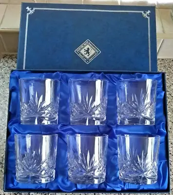 Buy 6 Edinburgh Crystal Whisky Tumblers - BALMORAL? - Original Blue Presentation Box • 62£