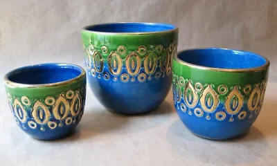 Buy Vintage 1960’s Set Of 3 Bitossi Raymor Nested Cache Bowls Designed By Aldo Londi • 173.72£
