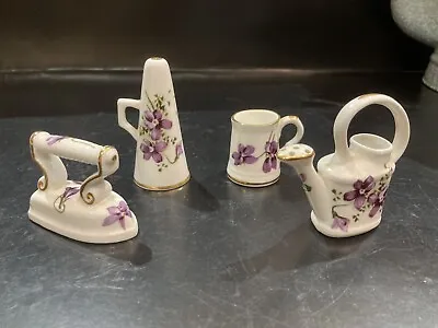Buy Hammersley Victorian Violets - Miniature Watering Can Candle Snuffer Iron Mug • 10£
