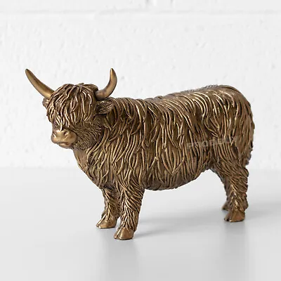 Buy Highland Cow 25cm Resin Decorative Ornament Cute Animal Figure Sculpture Statue • 23£