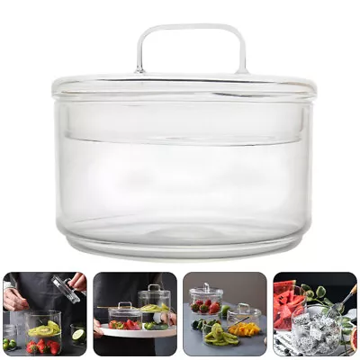 Buy HEMOTON Glass Snack Containers With Lid - Clear Glass Fruit Bowl-FI • 16.19£
