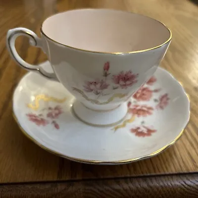 Buy Tuscan Fine English Bone China Tea Cup Saucer Pink Floral Golden Ribbons - D2566 • 57.64£