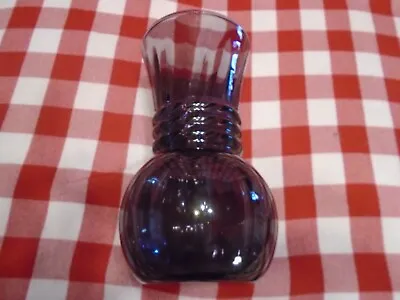 Buy Vintage (MCM) Indiana Glass  Rare  Purple Ribbed Optic Swirl Vase 6-3/8  Tall • 14.16£