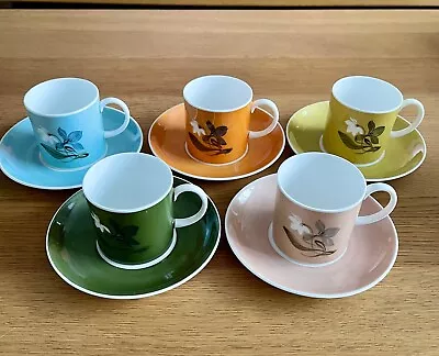Buy Susie Cooper Coffee Cups And Saucers X 5. Snowdrop Design Circa 1960’s • 35£