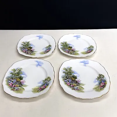 Buy 4 X Vintage Royal Vale Bone China Side Plates Country Cottage Set • 24.99£