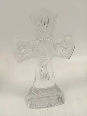 Buy Large Glass Cross Ornament Crystal Cut Decorative Collectable • 6.99£