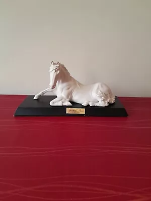 Buy Vintage Beswick White Horse Figurine Spirit Of Peace Ceramic  Wooden Plinth • 40£