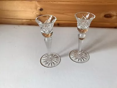Buy Cut Glass Candle Holders X 2 • 9.50£