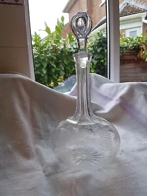 Buy VICTORIAN ANTIQUE 28.5cm FERN ETCHED GLASS DECANTER WITH STOPPER • 25.99£