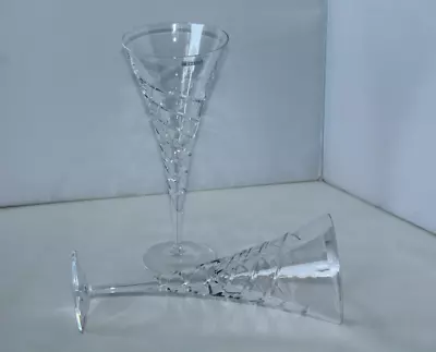 Buy Pair Of Crystal Design Large Wine Glasses – Hand Cut Cross Swirl Pattern • 40£