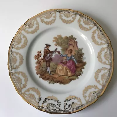 Buy Vintage Limoges Plate, France, Fragonard Image, Courting Couple, Gold Edge • 6£