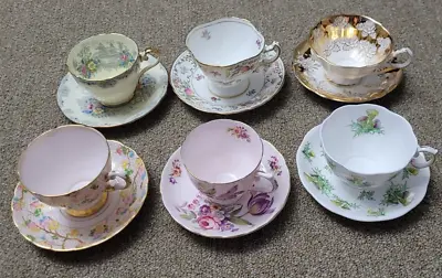 Buy Lot Of  Vintage Tea Cups & Saucers Aynsley Hammersley Queen Anne Tuscan R.Albert • 101.83£