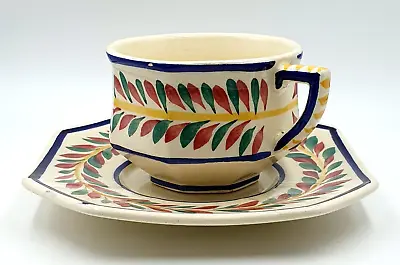 Buy Rare Antique HB Quimper Soup Mug & Plate - Wonderful Condition - Gorgeous Piece • 18.95£