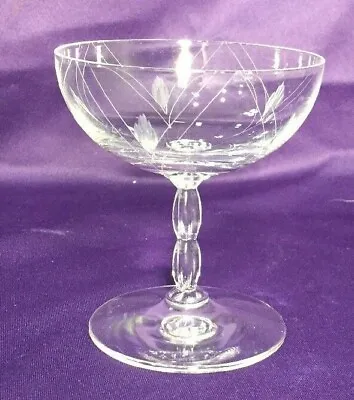Buy Vintage Fostoria Etched Heraldry Wine Stem Glass Champagne Coupe • 8.73£