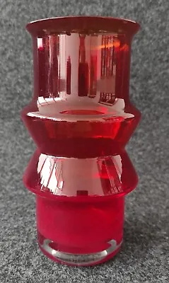 Buy Vintage Riihimaki Riihimaen Lasi Oy Tuulikki Red Glass Vase Tamara Aladin • 59.99£