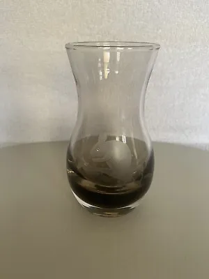 Buy Small Caithness Etched Glass Bud Mini Vase Brown Very Good Condition • 7£