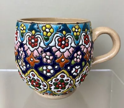Buy Small 3.5  Studio Pottery Stoneware Mug With Hand Painted Beaded Glaze • 9.99£