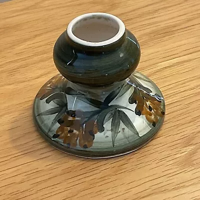 Buy Attractive Jersey Pottery Green Flower Ceramic Candle Holder • 4.50£