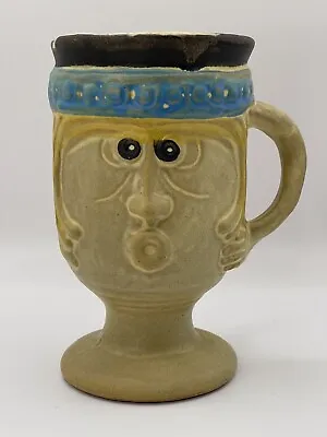 Buy B Welsh Pacific Stoneware Inc Pottery Queen Mug Vintage Folk Art MCM • 19.45£