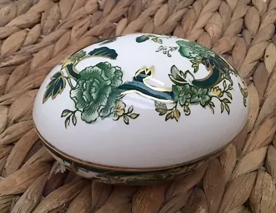 Buy Vintage Mason Ironstone China Chartreuse Egg Large Trinket Box Made In England • 12£