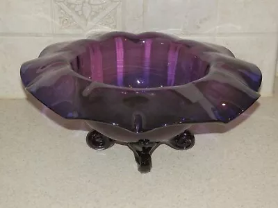 Buy Vintage Depression Era Footed Bowl Or Compote Amethyst To Mulberry Color 11 1/2  • 33.56£