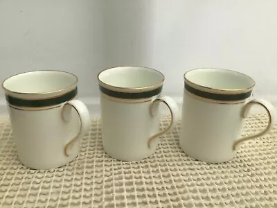 Buy Vintage Royal Grafton Warwick Coffee Tea Mugs Green & Gold Fine Bone China X 3 • 18.99£