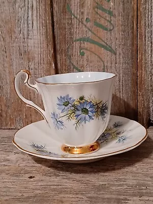 Buy Vintage Royal Adderley England Cup & Saucer Blue Flowers Ridgway Potteries • 21.15£