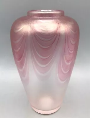Buy Vintage Sanders & Wallace Pink Trailed Glass Vase • 40£