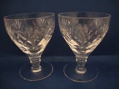 Buy 2 X Royal Doulton Crystal Georgian Cut Pattern Water Goblets Wine Glasses 2nds • 24.95£