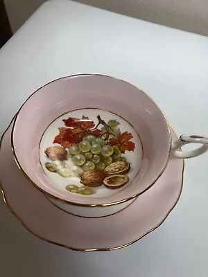 Buy Hammersley Bone China Tea Cup & Saucer England Grapes And Pears - Pink • 28.95£