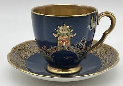 Buy Art Deco Carlton Ware Pagoda Pattern Enamelled Demi Tasse Coffee Cup And Saucer • 26.90£