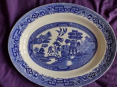 Buy Willow Pattern Vintage 1930's Oval Plate/Small Serving Platter 12  • 7£
