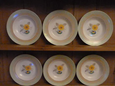 Buy Tams Ware Hand Painted Set Of 6 Soup Plates, 9 3/4 , Art Deco • 20£