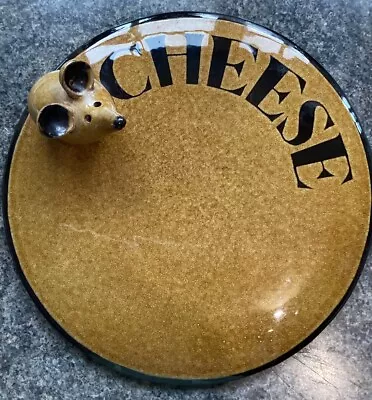Buy Vintage Guernsey Pottery Brown Cheese Plate With Mouse • 20£