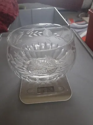 Buy VINTAGE Clear Cut Glass Crystal Trifle /fruit Bowl Heavy Weight 2740g Leaf Desig • 15£