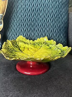 Buy Antique Bretby Pottery Cabbage Leaf Tazza Stand Rare Display Collectors  • 29.99£