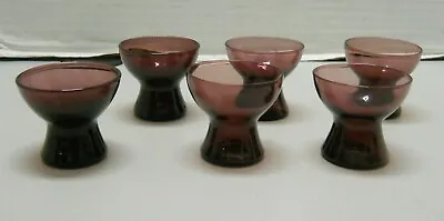 Buy Amethyst Purple Glass Hourglass Shaped Cordial Shot Sake Glasses Set Of 6  • 31.91£