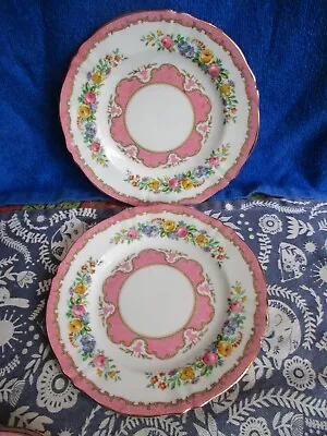 Buy Crown Staffordshire Pink Floral Vintage Plates X 2  China Shabby Chic Vgc • 6.99£