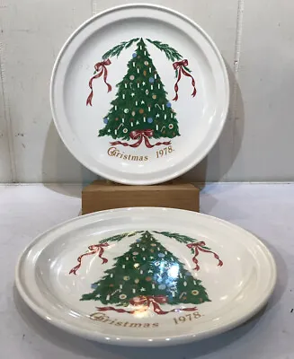 Buy 2 Vintage Lillian Vernon Christmas Plates 1978 Carrigaline Pottery Ireland 7  • 7.54£