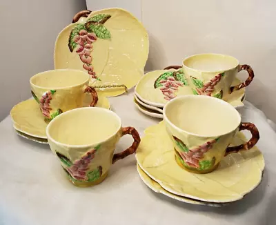 Buy Vintage  CARLTON WARE  England Foxglove Dessert Set Cup Saucer Plate Lot Of 12 • 47.99£