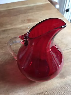 Buy Gorgeous Ruby Red Water Jug With Polished Pontil Whitefriars? • 25£