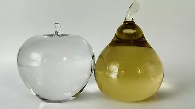 Buy Vintage Art Glass Apple & Pear • 35£
