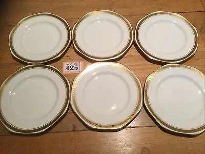 Buy Set Of 6 Art Deco Solian Ware By Soho Pottery Small Side Plates 1930's 14.5 Cm • 26£