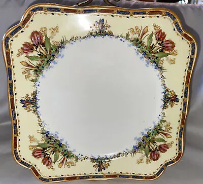 Buy Vintage Crown Ducal Tulip Pattern Approximately 8.25” Square Salad Desert Plate • 9.47£