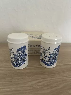 Buy Ringtons Salt Pepper Shakers Palissy Royal Worcester Wade Boxed Blue And White • 5£