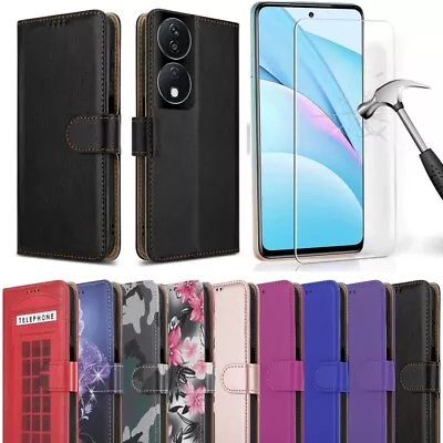 Buy For Honor 90 SMART Case, Leather Wallet Flip Stand Phone Cover & Screen Glass • 6.95£